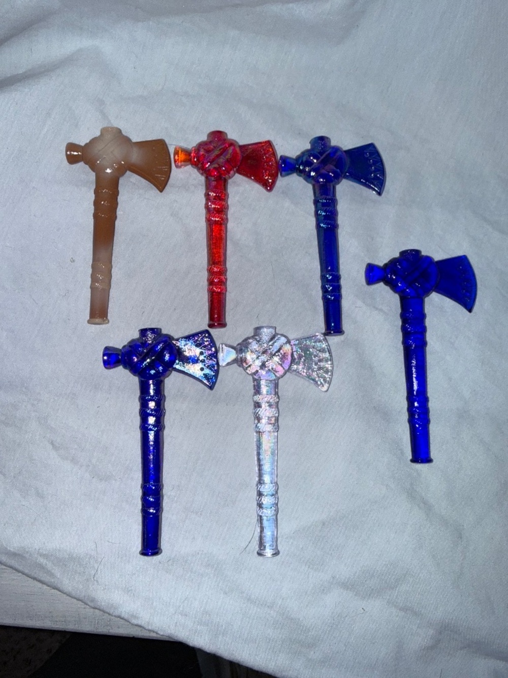 Vintage Glass Tomahawk Axe Figurines